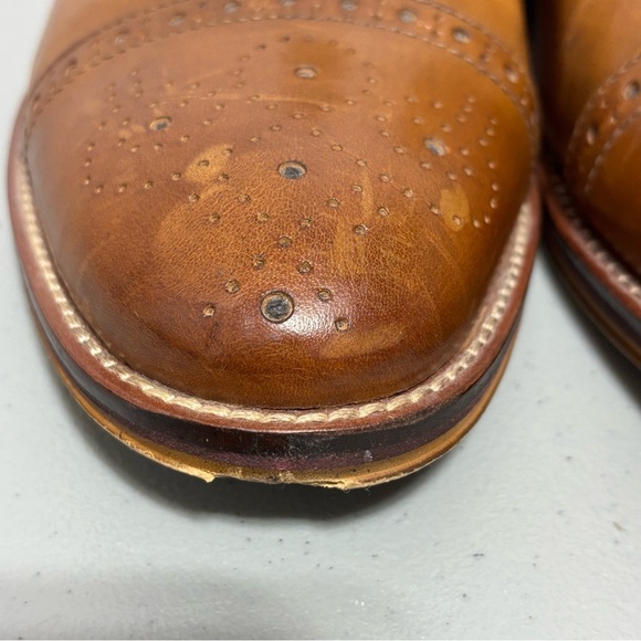 Johnston & Murphy Brown Leather Cap Toe Men's Dress Shoes Oxfords 9.5M - Picture 5 of 13